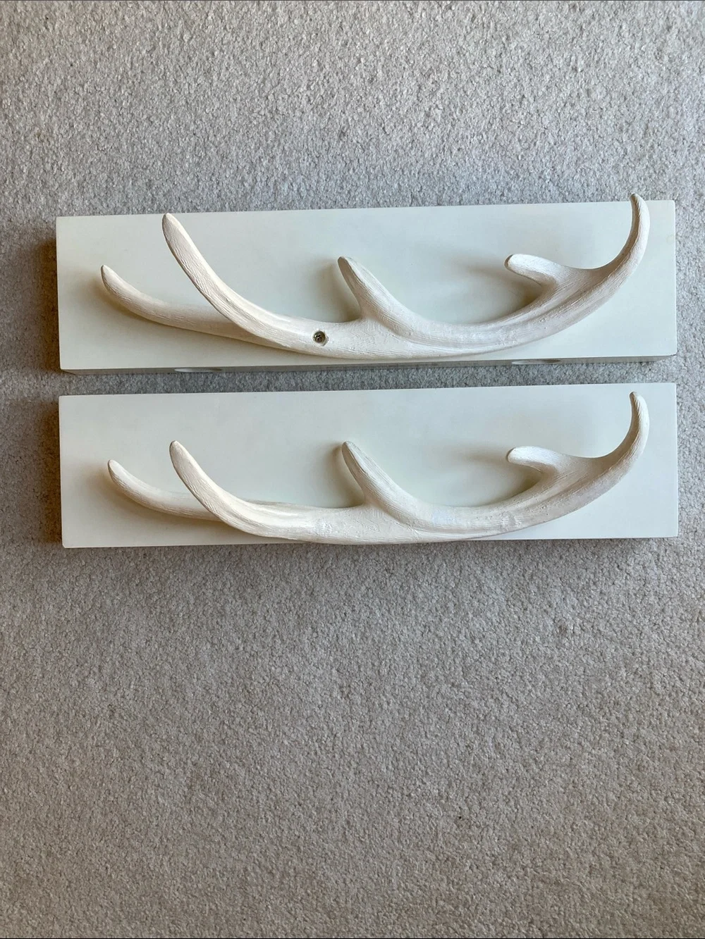 West Elm white antler shelves
